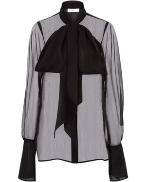 Nina Ricci Sheer Silk Shirt - Black