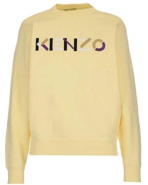 KENZO Logo-Print Crew Neck Sweatshirt - Metallic