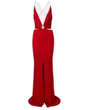 Roberto Cavalli Open-Back Gown - Red