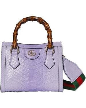 Gucci Diana Small Python Tote Bag - Purple