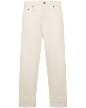 R13 Cropped Straight-Leg Jeans - White