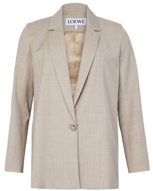 Loewe Lapel Long-Sleeved Suit Jacket - Natural