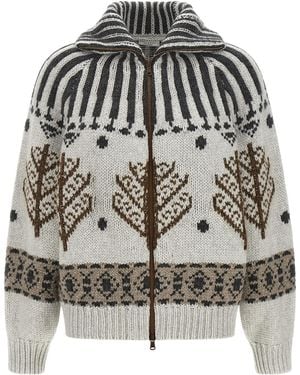 Brunello Cucinelli 'Nordic Heritage' Cardigan - Gray