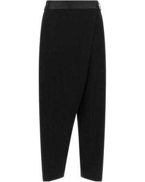 Alberto Biani Asymmetric Panel Cropped Trousers - Black