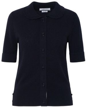 Thom Browne Buttoned Knit Polo Shirt - Blue