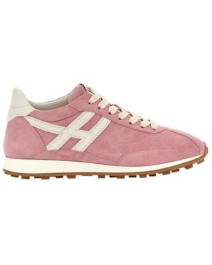 Hogan H699 Lace-Up Fastening Sneakers - Pink