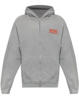 Willy Chavarria Oversized Zip-Up Hoodie - Grey