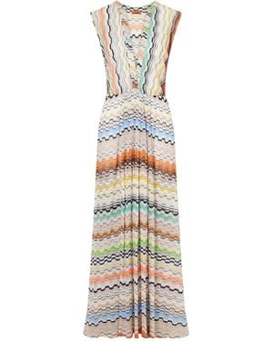 Missoni Striped Crochet-Knit Maxi Dress - White