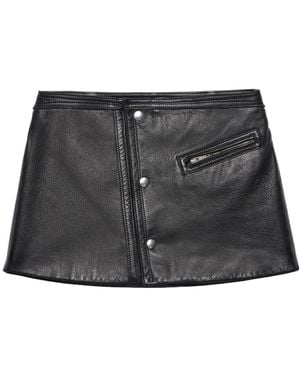 Prada Leather Mini Skirt - Black