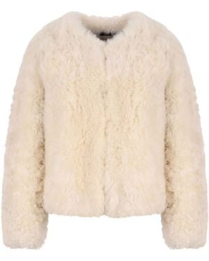 Tom Ford Crewneck Long-Sleeved Coat - Natural