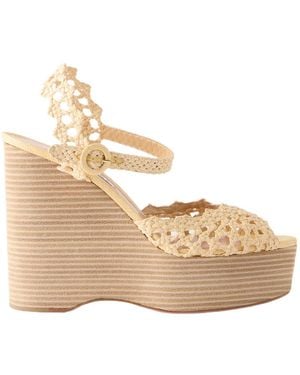 Aquazzura Platform Wedge Sandals - Natural