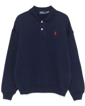 Polo Ralph Lauren Logo Embroidered Polo Shirt - Blue