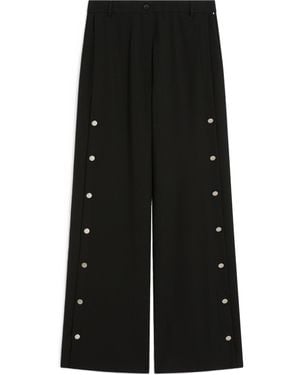 Sportmax Edere Wool Trousers With Buttons - Black