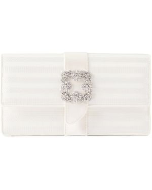 Manolo Blahnik Quilted Clutch Bag - White