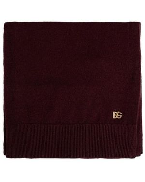 Dolce & Gabbana Logo Appliqué Scarf - Purple