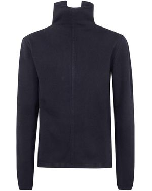 Rick Owens High-Neck Cut-Out Jumper - Blue