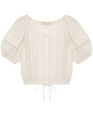 Ulla Johnson Cropped Drawstring Voile Blouse - White