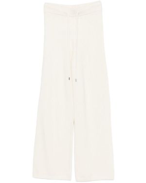 ERMANNO FIRENZE Drawstring-Waist Fine-Knit Trousers - White