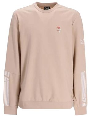 EA7 Logo-Patch Crew-Neck Sweatshirt - Pink