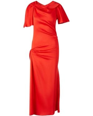 Victoria Beckham Short-Sleeved Dress - Red