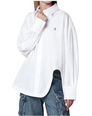 The Attico The Logo Detail Button-Up Shirt - White