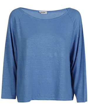 Baserange Long-Sleeved Knitted T-Shirt - Blue