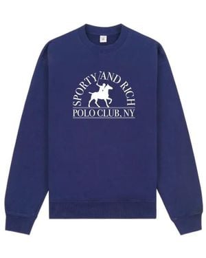Sporty & Rich Cotton Sweatshirt - Blue