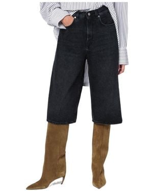 Haikure Five-Pocket Denim Shorts - Black