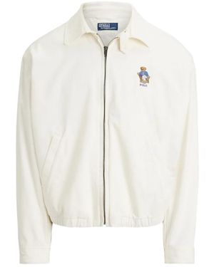 Polo Ralph Lauren Bear-Embroidered Twill Jacket - White