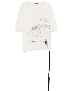 Ann Demeulemeester Dieter Wild Wind Blows High Comfort T-Shirt - White