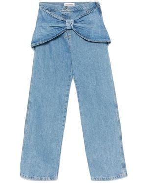 Mach & Mach Extra Large Bow Jeans Pants - Blue
