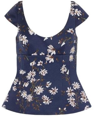 Emilia Wickstead Floralprint Top - Blue
