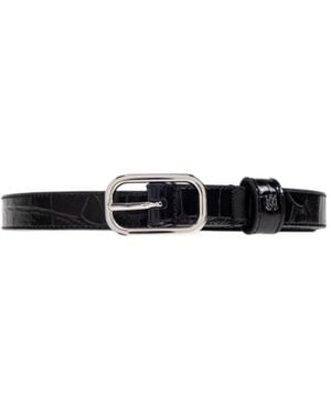 Amiri Crocodile-Embossed Belt - White