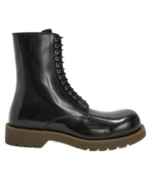 Jil Sander Lace-Up Ankle Boots - Black