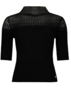Liu Jo Ribbed High-Neck Top - Black
