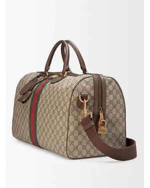 Gucci Gg Supreme Ophidia Medium Carry-On Duffle Bag - Brown