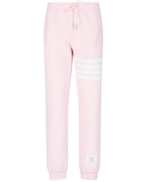 Thom Browne 4-Bar Drawstring Joggers - Pink