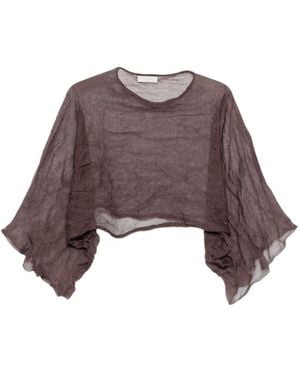 Antonelli Arnica Crinkled Crop Top - Brown