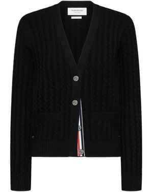 Thom Browne Cable-Knit Cardigan - Black