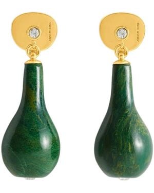 TOTEME Jade Drop-Design Earrings - Green