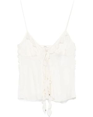 Chloé Chloé Ruffled Spaghetti Strap Top - White