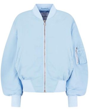 The Attico 'Anja' Zip Bomber Jacket - Blue