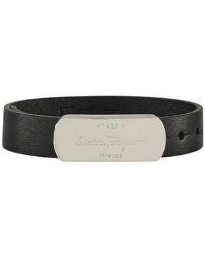 Ferragamo Engraved-Logo Leather Bracelet - Multicolour