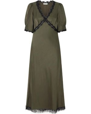 RIXO London V-Neck Short-Sleeved Dress - Green