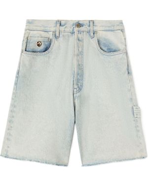 Ambush Raw-Edge Denim Shorts - Blue
