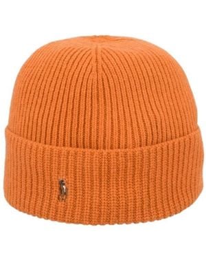 Polo Ralph Lauren Ribbed Beanie - Orange
