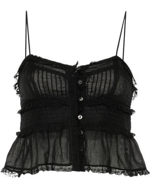 Isabel Marant Isabel Marant Étoile Gloria Cropped Blouse - Black
