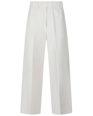 Antonelli Elastic-Waist Wide-Leg Pants - White