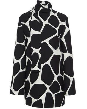 Valentino Giraffe Print Foulard Blouse - Black