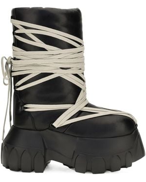 Rick Owens Megalace Lunar Platform Boots - Black